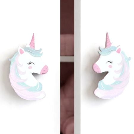 Handcrafted Acacia Wood Magic Mane Unicorn Handle Pair